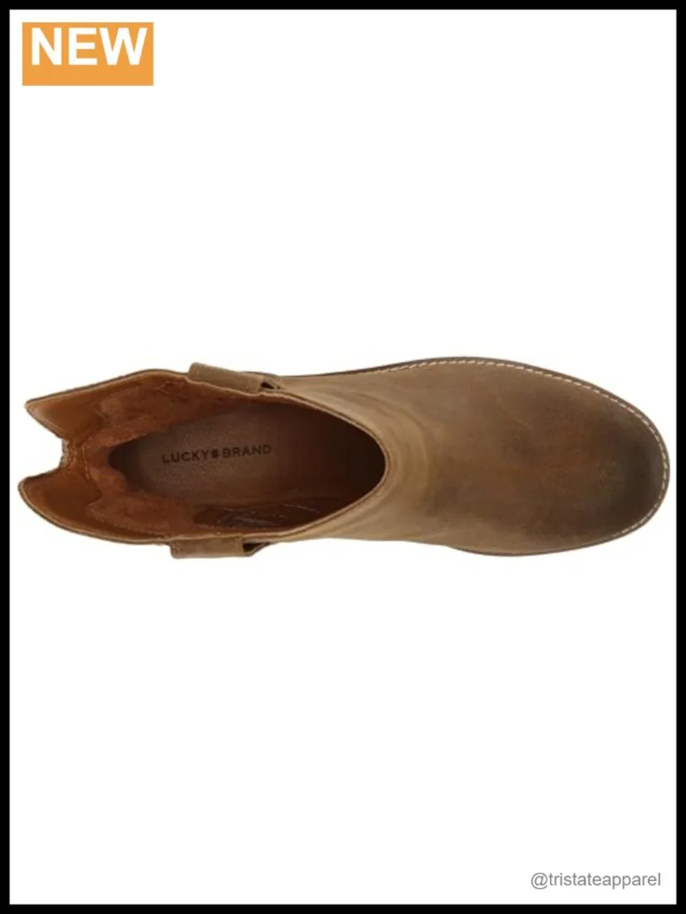Lucky Brand Women's Suede Ankle Bootie Block Heel Pull-On